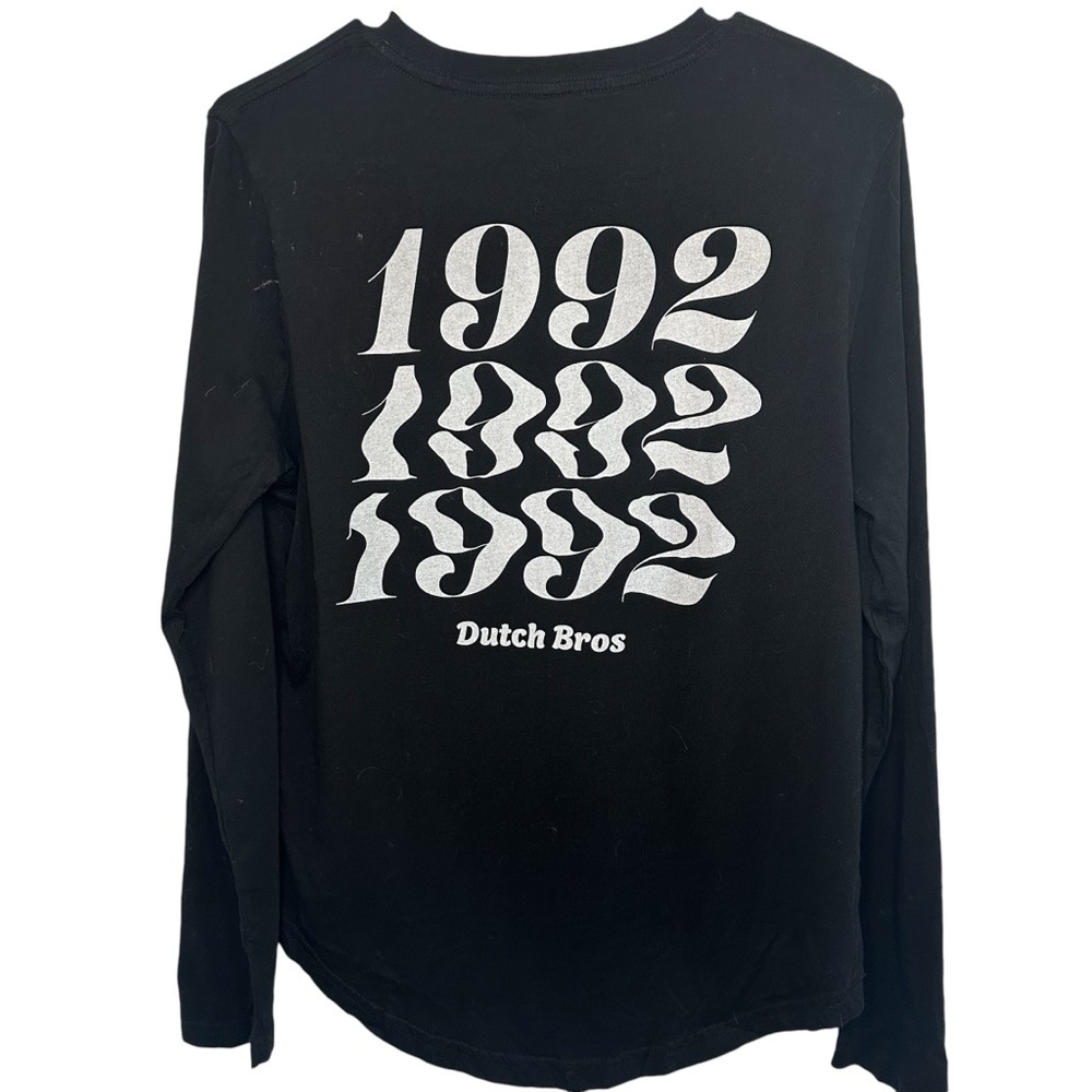 Dutch Bros Black Long Sleeve Shirt with White 1992 Design